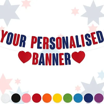 Personalised Custom Bunting Banner : 15cm Felt Letters Party Decorations Garland • £5.45