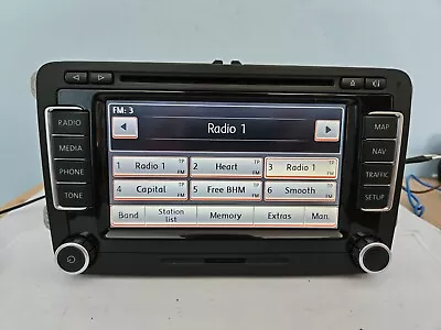 £199.95 • Buy Vw Rns510 Sat Nav Dvd Car Radio Cd Player - Golf Mk6 Passat Polo Touran Scirocco