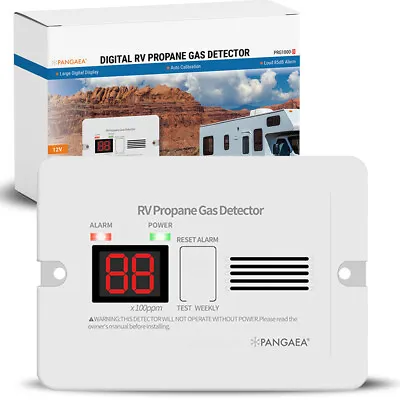 $43.90 • Buy PANGAEA Digital RV Propane Gas Detector With Loud 85dB Alarm 12vDC, LED Display