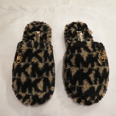Michael Kors Alexis Closed Toe MK Jacquard Faux Sherpa Slippers 7 Authentic NWB • $68