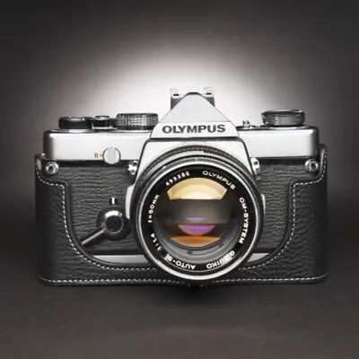 Retro Genuine Leather Camera Half Case Bag Cover For Olympus OM1 OM2n OM3 OM4Ti • $68.63