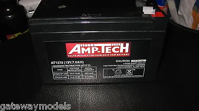AMP TECH 12v 7amp BATTERY AT1270 SUITABLE FOR NBN & ALARM BACK UP BATTERIES • $49.99
