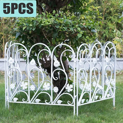 Heavy Duty Wrought Iron Garden Picket Fence Ornamental Panel Path Border Landsca • $65.90