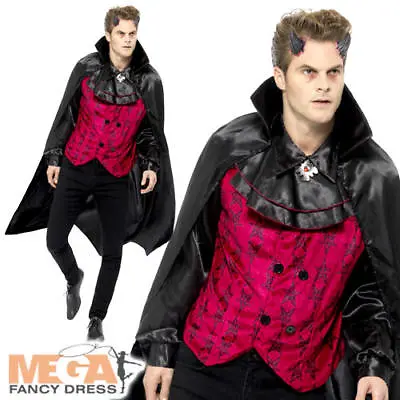 Dapper Devil Mens Fancy Dress Victorian Gothic Halloween Occult Adults Costume • £23.49