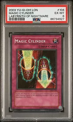 Yu-Gi-Oh! TCG Magic Cylinder Labyrinth Of Nightmare LON-104 Secret PSA Grade 6 • $15