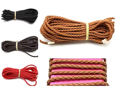 16.4 Feets Braided Bolo Leatherette Jewelry Cord 3mm Horsehair Bracelet • £2.25