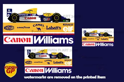 X2 Williams FW15C 1993 Damon Hill F1 Sponsor Sticker Vinyl - Scuderia GP • £5.49