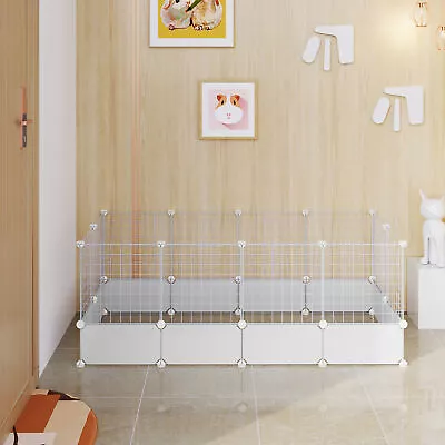 £21.99 • Buy 24 Panels Pet Fence DIY Puppy Pen Crate Cage Dog Rabbit Playpen Metal Enclosure