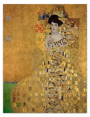 Gustav Klimt PORTRAIT OF ADELE BLOCH-BAUER I(1907) Vintage Painting 17x22  Print • $21.99