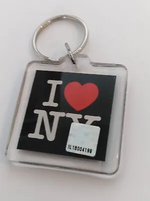 I Love NY Red Heart Acrylic Square Souvenir Keyring • $9