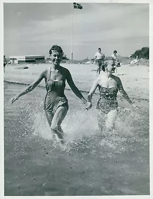 Margit Larsson And Kerttu Oikarainen In The Sea... - Vintage Photograph 1625427 • $14.90