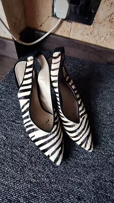 Sosandar Zebra Print Heels Court Shoes Size 7/40 *VGC* • £10.08