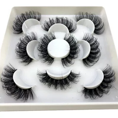 5 Pairs 3D Mink Fake Eyelashes Long Thick Natural False Eye Lashes Set Makeup • $3.69