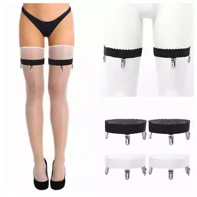 Women Non-slip Elastic Leg Clip Garter Belt Thigh High Stocking Holder Suspender • $3.83