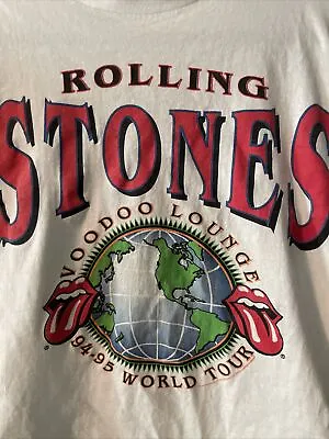 $74.99 • Buy Vintage Rolling Stones 1994-1995 Voodoo Lounge World Tour Concert Shirt Large L