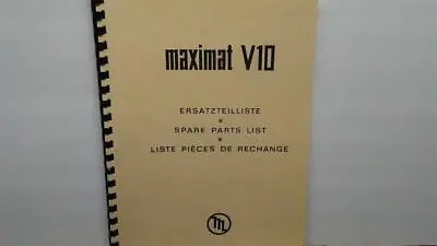 EMCO Maximat V10 Spare Parts Manual • $30