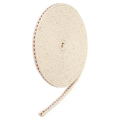 Cotton Oil Lamp Wick 6mm Flat Wide 3 Meter/10Ft Long With Red Stitch • £5.49