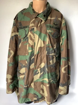 £80 • Buy US ARMY Airborne Coat Cold Weather M-65 BDU Field Camouflage Pattern, Large Long