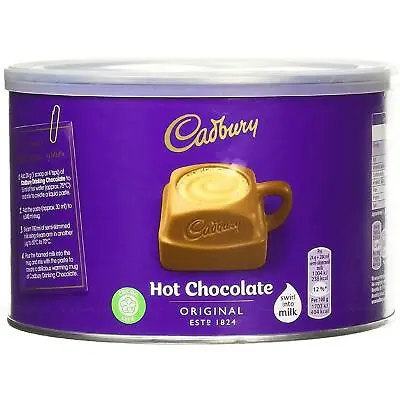 Cadbury Hot Chocolate Original Drink Smooth Creamy Add Milk Water Tub Pack 1Kg • £11.49