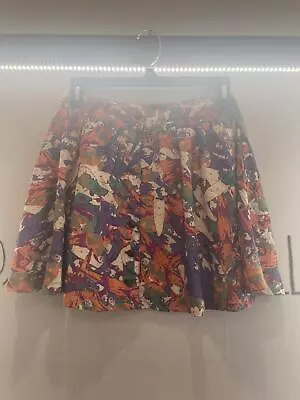 Bluejuice Womens Mini Button Designer Skirt Size XS  Multicolor Birdie Print • $12.14