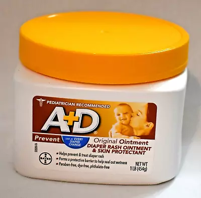 Bayer A+D Original Ointment DIAPER RASH OINTMENT & SKIN PROTECTANT Jar - 1lb • $19.95