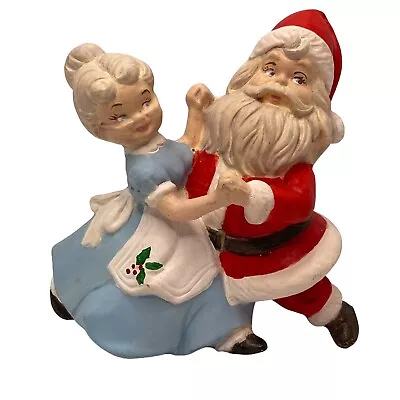 Vintage Dancing Mr. And Mrs. Santa Claus Figurine 4.5  MCM HAND PAINTED • $23.09