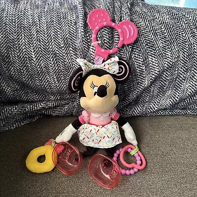 Disney Baby Minnie Mouse Activity Stroller/Car Seat Toy Teething Ring EUC • $12.95