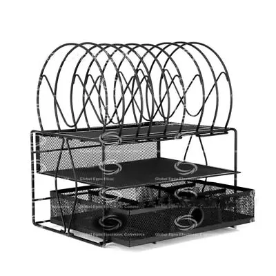 $39.80 • Buy Metal Table Desktop Storage Book Organiser Desk Shelf File Storage Rack Office