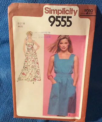Simplicity Sewing Pattern 1980s Sundress Two Lengths Size 14  9555 • $4.25