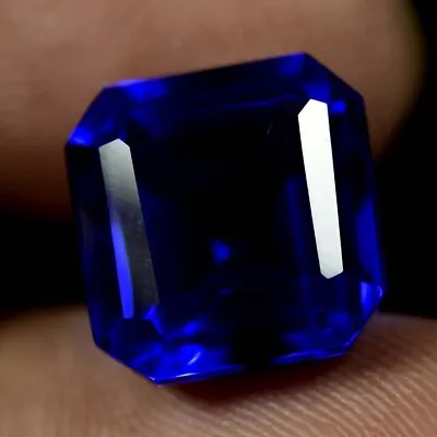 12.95 CT AAA Natural Lustrous Blue Tanzanite Square Cut Gemstone GIE Certified • $29.40