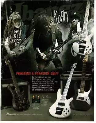 2014 IBANEZ KORN 20th Anniversary Electric Guitars And Bass Magazine Ad • $8.95