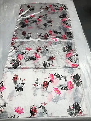 100% Silk Womens Neck Scarf Japanese Floral Print 29” X 62” • £8.06