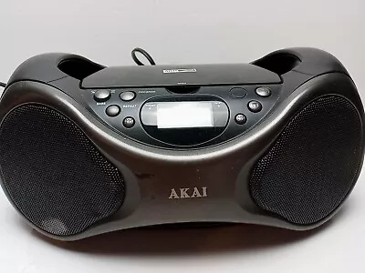 Akai CE2300 CD Boombox FM  Radio Silver Black Color TESTED Some Wear See Photos • $36