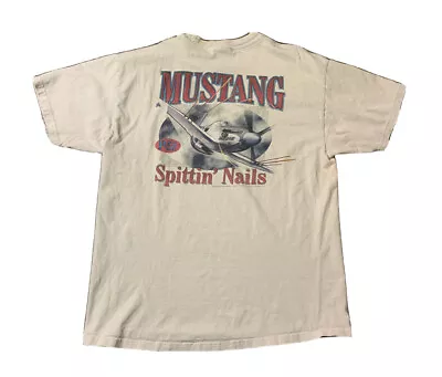 VTG Mustang P.51 Alpha Strike Men’s Front Pocket T Shirt Size Large • $19.99