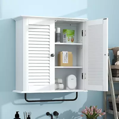 Bathroom Cabinet Wall Mounted White Designer Bathroom Wall Cabinet Medicine Cabi • $120.36