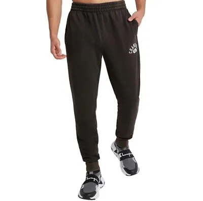 Champion Mens Fleece Fitness Jogger Pants Solar Wash Black XL Logo  $55 • $10.20