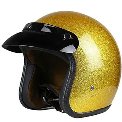 Vintage Motorcycle Helmet Men Women Retro Open Face Lightweight Motorbike Helmet • $104.49