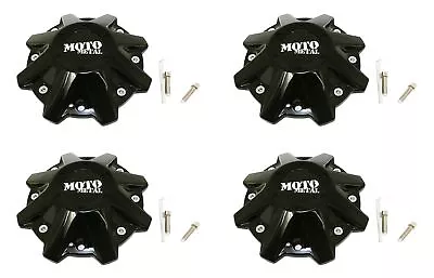 4 Moto Metal Gloss Black Wheel Center Hub Caps For 5/6/8Lug MO970 MO201 • $70.47