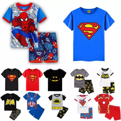 Kid Boys Tracksuit Set Summer Marvel Superhero Short Sleeve Tops+Shorts Clothes' • $18.39