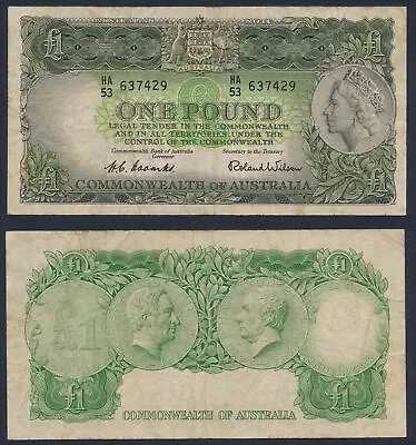 Australia: 1953 FIRST ISSUE QEII £1 1 Pound Commonwealth Bank • $12.99