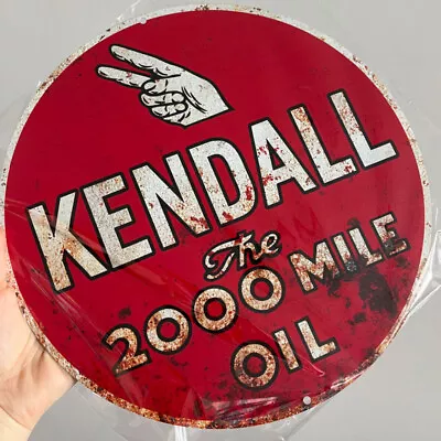 Reproduced Vintage 12  Diam Metal Sign Kendall Motor Oil Heavy Metal • $12.99
