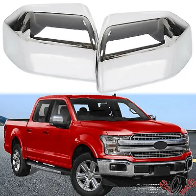 For 2015-2020 Ford F150 F-150 Chrome Pair Top Mirror Covers Caps Replacement • $22.50