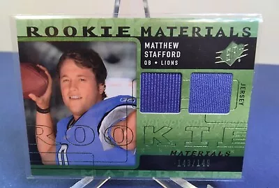 2009 SPx Rookie Materials Green 143 /149 Matthew Stafford #RM-ST Rookie RC • $28
