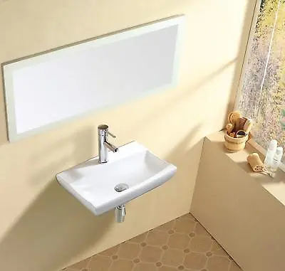 NEW DESIGN Top Sink Ceramic Bathroom Cloak Room / Wall Hung / Counter Top Basins • £54.99