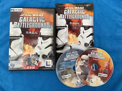 £3.99 • Buy Star Wars Galactic Battlegrounds Saga PC CD/DVD - 2 Discs & Manual Included VGC