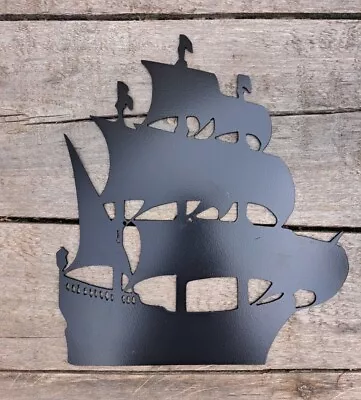 New Metal Steel Plasma Cut Hanging Wall Art Pirate Ship Captain Jack Sparrow • £25