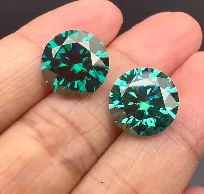 1 CT Natural Green Diamond 5 Mm 2 Pcs Round Cut VVS1 D Grade Certified • $22.50