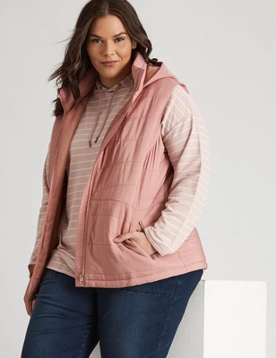 $26.64 • Buy Autogaph Woven Detachable Hood Puffer Vest Womens Plus Size Clothing  Jackets