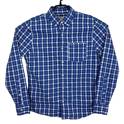 HOLLISTER Shirt Mens SMALL Multicoloured Slim Fit Long Sleeve Plaid Button Down • £8.39