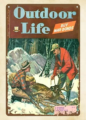 1944 Outdoor Life Deer Hunting Metal Tin Sign Nice Home Decor • $18.95